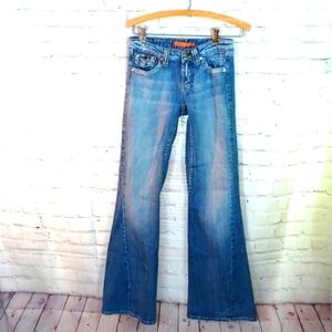 Y2K Vigoss Womans 3/4 Emboidery‎ Flare Jeans